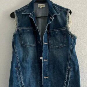 L'Agence Denim Vest Womens Small Bonnie Blue